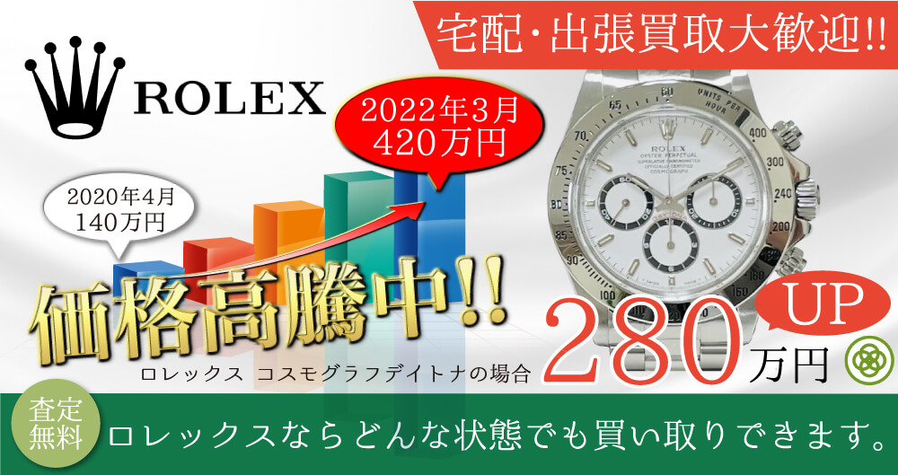 【流通少なく高価が可能！】静岡でロレックス・ターノグラフを売るなら『むすび』 - 金買取相場過去最高値